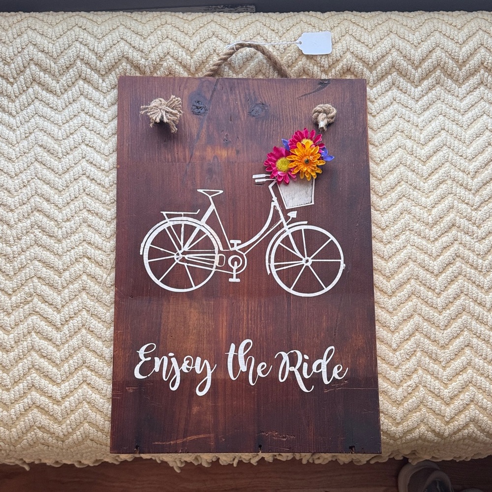 Rustic Brown Wall Decor with Bicycle Design